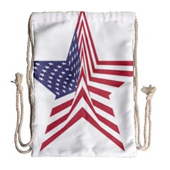 A Star With An American Flag Pattern Drawstring Bag (large)