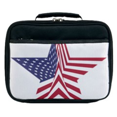 A Star With An American Flag Pattern Lunch Bag