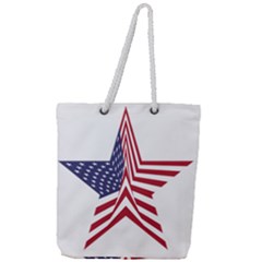 A Star With An American Flag Pattern Full Print Rope Handle Tote (large)