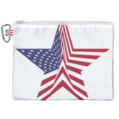 A Star With An American Flag Pattern Canvas Cosmetic Bag (xxl)