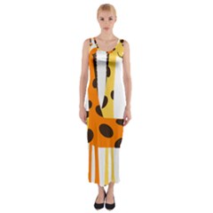 Giraffe Africa Safari Wildlife Fitted Maxi Dress by Nexatart