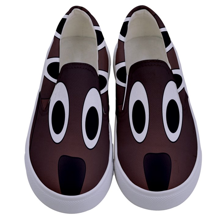 Dog Pup Animal Canine Brown Pet Kids  Canvas Slip Ons