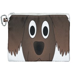 Dog Pup Animal Canine Brown Pet Canvas Cosmetic Bag (xxl)