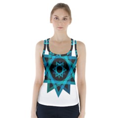 Transparent Triangles Racer Back Sports Top by Nexatart