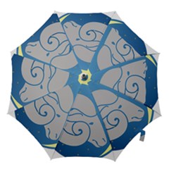 Ram Zodiac Sign Zodiac Moon Star Hook Handle Umbrellas (Large)