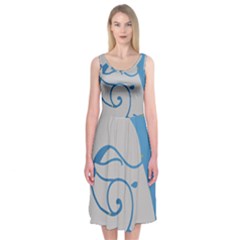 Ram Zodiac Sign Zodiac Moon Star Midi Sleeveless Dress