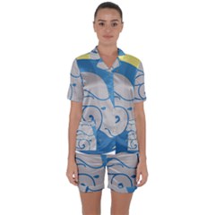 Ram Zodiac Sign Zodiac Moon Star Satin Short Sleeve Pyjamas Set