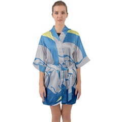 Ram Zodiac Sign Zodiac Moon Star Quarter Sleeve Kimono Robe