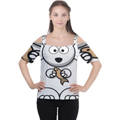 Bear Polar Bear Arctic Fish Mammal Cutout Shoulder Tee