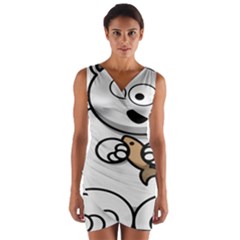 Bear Polar Bear Arctic Fish Mammal Wrap Front Bodycon Dress by Nexatart