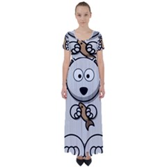 Bear Polar Bear Arctic Fish Mammal High Waist Short Sleeve Maxi Dress by Nexatart