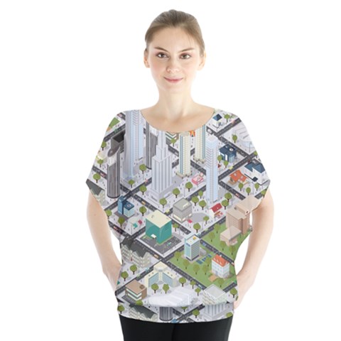 Simple Map Of The City Blouse by Nexatart