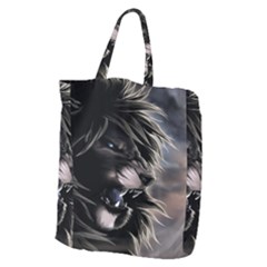 Angry Lion Digital Art Hd Giant Grocery Zipper Tote