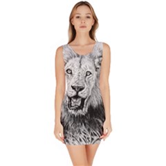 Lion Wildlife Art And Illustration Pencil Bodycon Dress