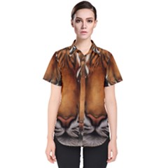 The Tiger Face Women s Short Sleeve Shirt