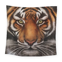 The Tiger Face Square Tapestry (large) by Nexatart