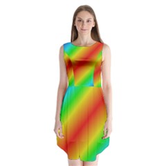 Background Diagonal Refraction Sleeveless Chiffon Dress  