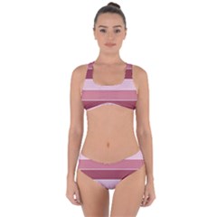 Striped Shapes Wide Stripes Horizontal Geometric Criss Cross Bikini Set by Nexatart