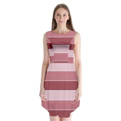 Striped Shapes Wide Stripes Horizontal Geometric Sleeveless Chiffon Dress   by Nexatart