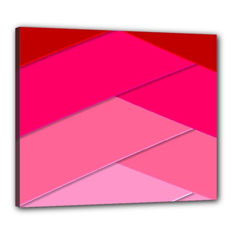 Geometric Shapes Magenta Pink Rose Canvas 24  X 20  by Nexatart