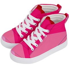 Geometric Shapes Magenta Pink Rose Kid s Hi-top Skate Sneakers by Nexatart