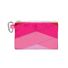 Geometric Shapes Magenta Pink Rose Canvas Cosmetic Bag (small)