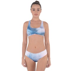 Feather Ease Slightly Blue Airy Criss Cross Bikini Set by Nexatart