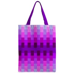 Geometric Cubes Pink Purple Blue Zipper Classic Tote Bag