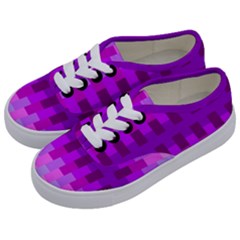 Geometric Cubes Pink Purple Blue Kids  Classic Low Top Sneakers