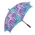 Geometric 3d Metallic Aqua Purple Golf Umbrellas View2