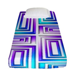 Geometric 3d Metallic Aqua Purple Fitted Sheet (single Size) by Nexatart