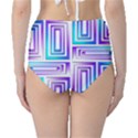 Geometric 3d Metallic Aqua Purple High-Waist Bikini Bottoms View2