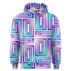 Geometric 3d Metallic Aqua Purple Men s Overhead Hoodie