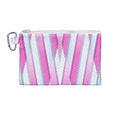 Geometric 3d Design Pattern Pink Canvas Cosmetic Bag (medium)