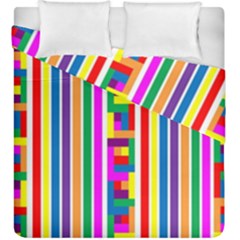 Rainbow Geometric Design Spectrum Duvet Cover Double Side (king Size) by Nexatart