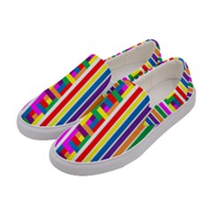 Rainbow Geometric Design Spectrum Women s Canvas Slip Ons