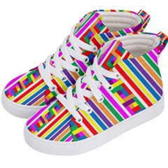 Rainbow Geometric Design Spectrum Kid s Hi-top Skate Sneakers by Nexatart