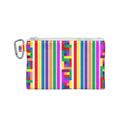 Rainbow Geometric Design Spectrum Canvas Cosmetic Bag (small)