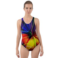 Fractal Pattern Abstract Chaos Cut-out Back One Piece Swimsuit