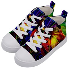 Fractal Pattern Abstract Chaos Kid s Mid-top Canvas Sneakers