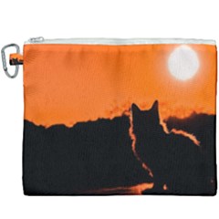 Sunset Cat Shadows Silhouettes Canvas Cosmetic Bag (xxxl)