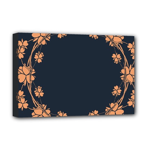 Floral Vintage Royal Frame Pattern Deluxe Canvas 18  X 12   by Nexatart