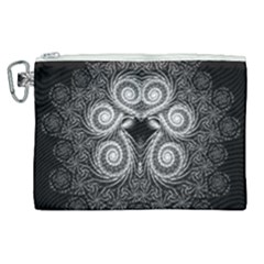 Fractal Filigree Lace Vintage Canvas Cosmetic Bag (xl)