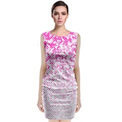 Halftone Dot Background Pattern Sleeveless Velvet Midi Dress by Nexatart