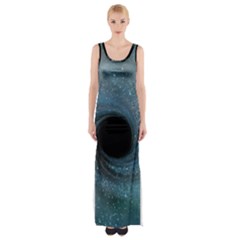Cosmic Black Hole Maxi Thigh Split Dress