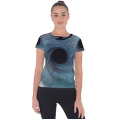 Cosmic Black Hole Short Sleeve Sports Top  by Sapixe