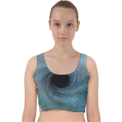 Cosmic Black Hole Velvet Racer Back Crop Top