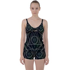 Cult Of Occult Death Detal Hardcore Heavy Tie Front Two Piece Tankini by Sapixe