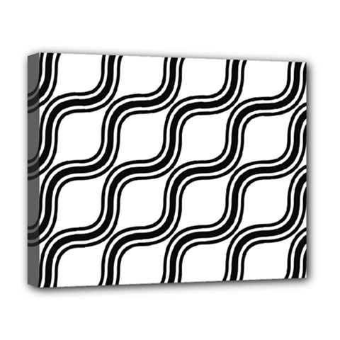 Diagonal Pattern Background Black And White Deluxe Canvas 20  X 16  