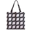 Diagonal Pattern Background Black And White Zipper Grocery Tote Bag View2